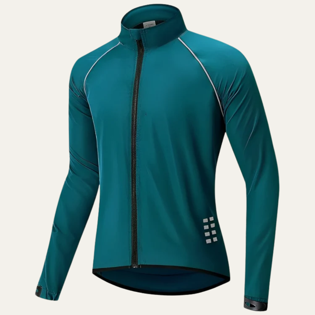 Mens Cycling Jacket Reflective High Collar Full Zip