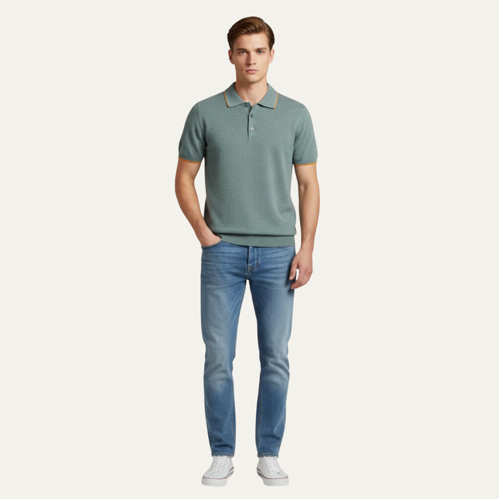 Mens Polo Shirt Structured Collar Classic Fit