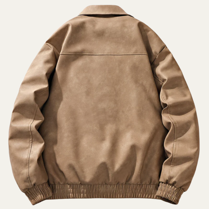 Mens Bomber Jacket Relaxed Fit with Chest Flap Pockets