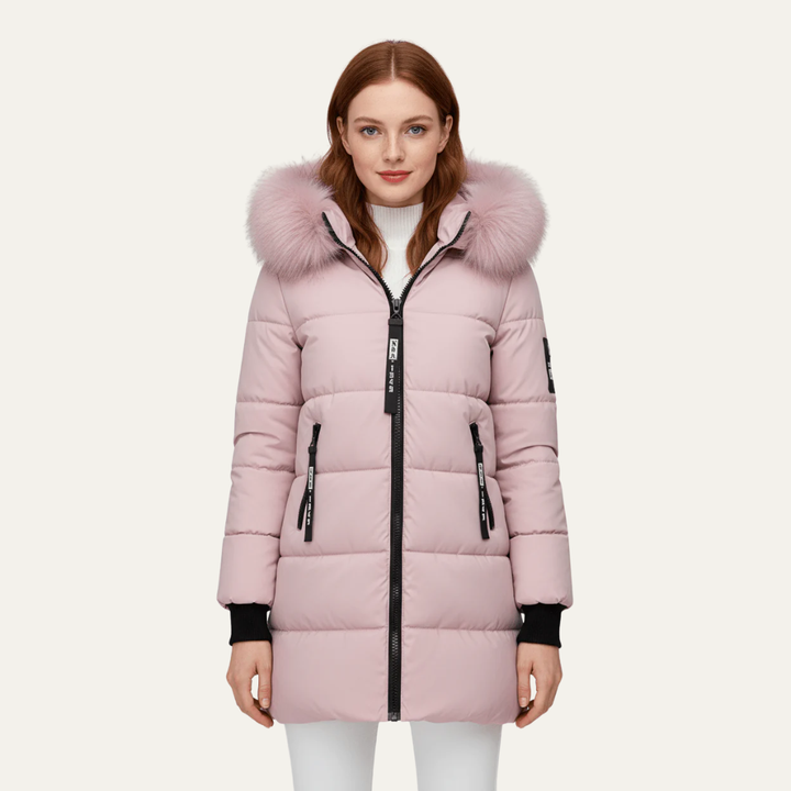 Womens Insulated Puffer Coat Mid-Length Quilted