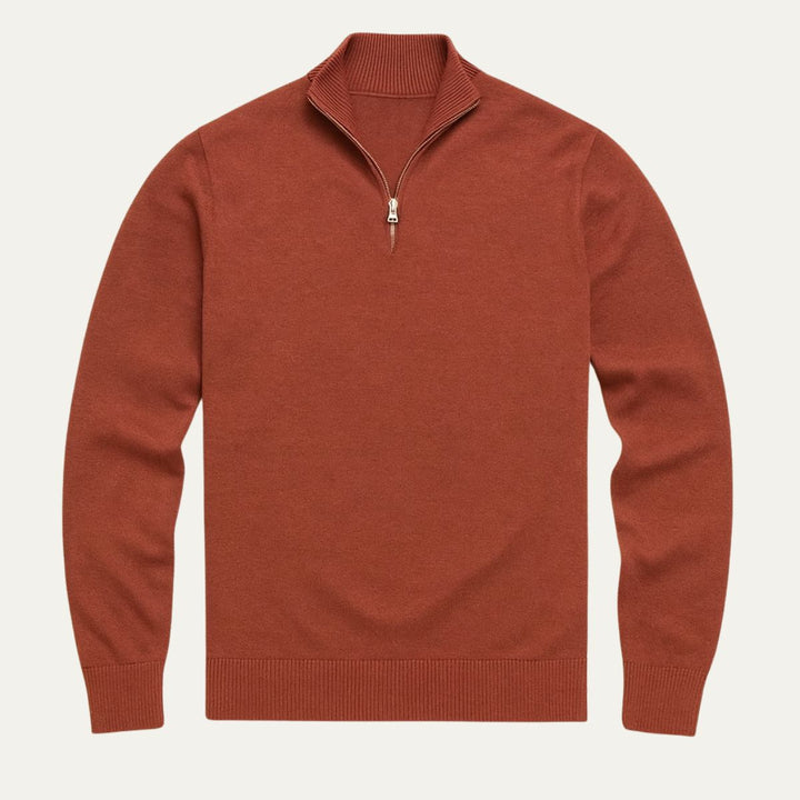 Mens Knit Pullover Quarter Zip Modern Fit
