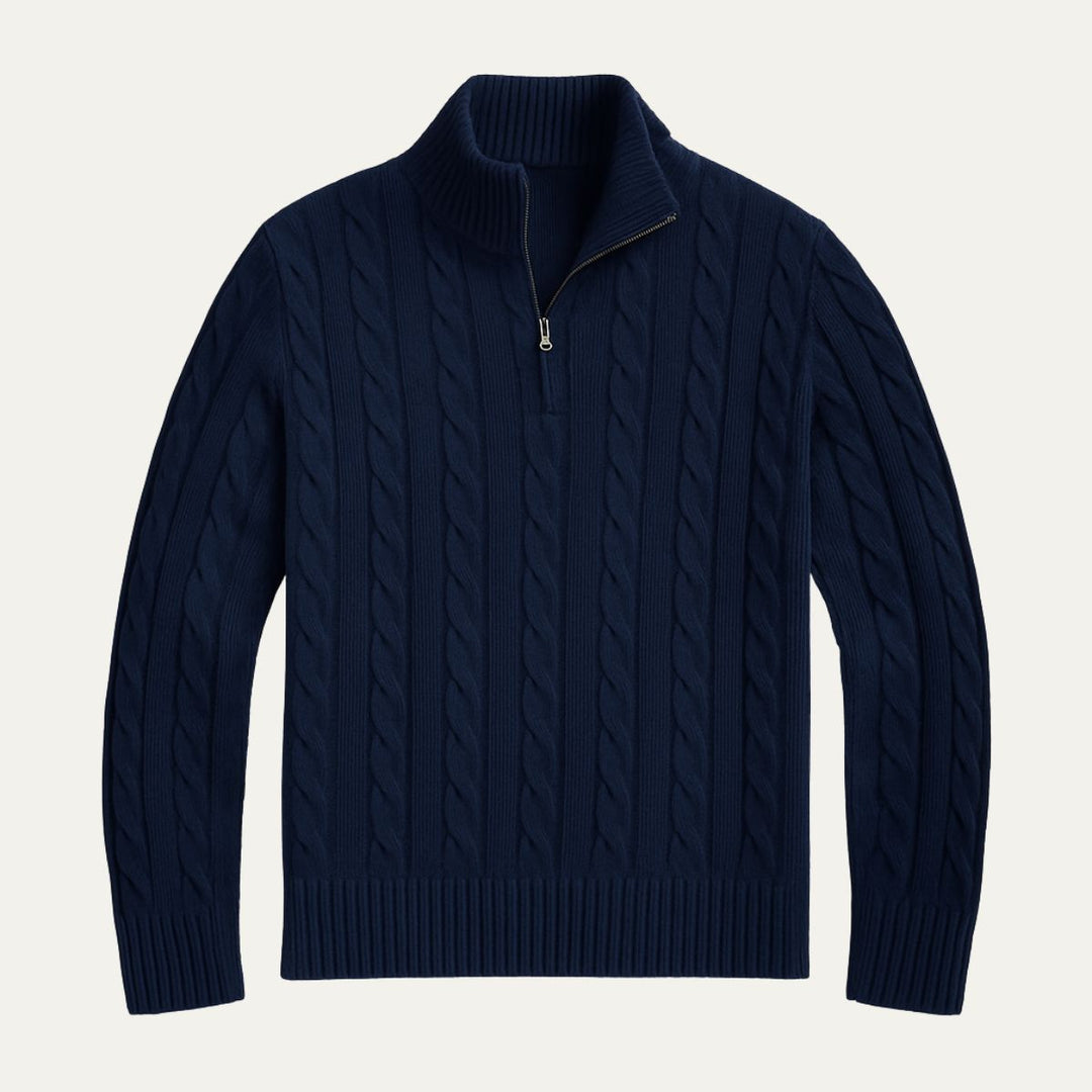 Mens Half-Zip Jumper Merino Wool Classic Fit