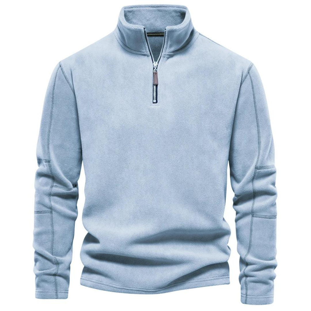 Mens Quilted Pullover with Funnel Neck