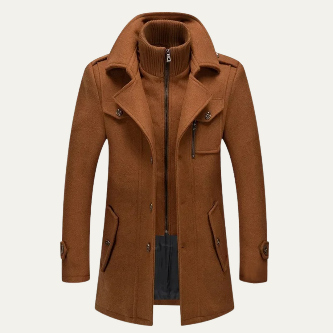 Mens Wool Blend Winter Coat Elegant Fit