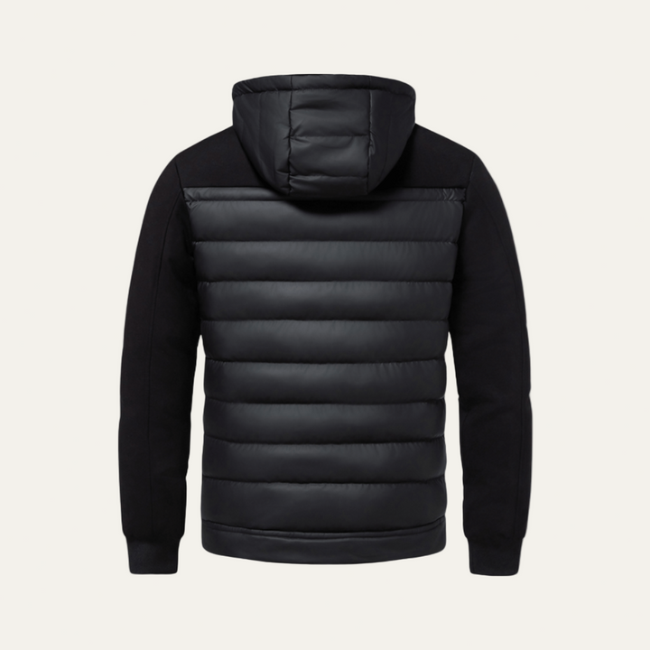 Mens Quilted Jacket with Hood Outerwear