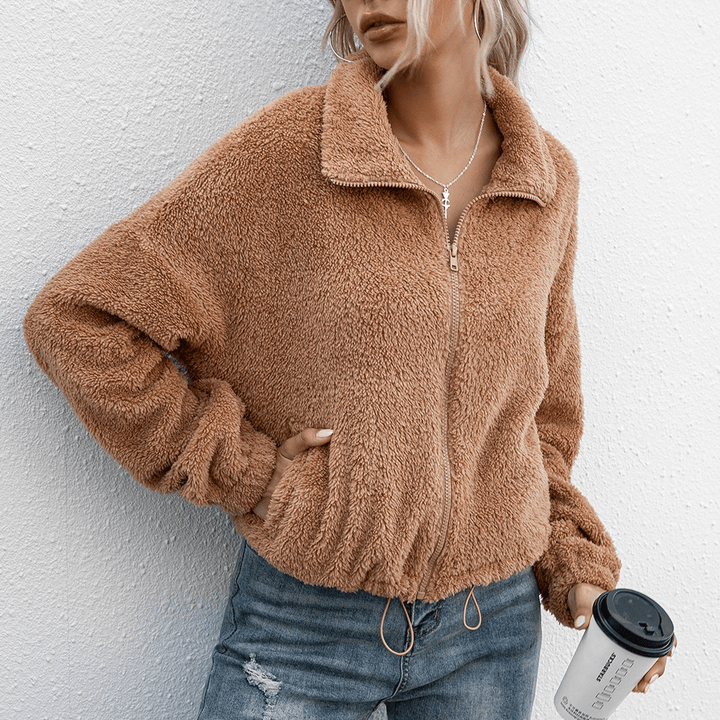 Unisex Casual Jacket with Zip-Up Warm Fleece