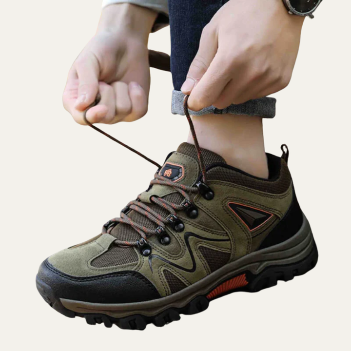 Mens Trail Shoes Mesh Panel Rugged Design