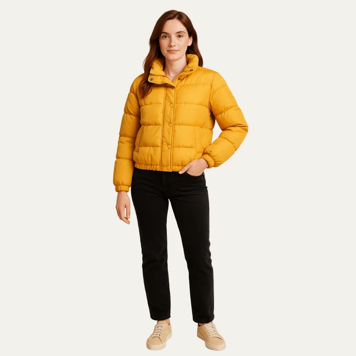 Womens Cropped Puffer Jacket Boxy Fit