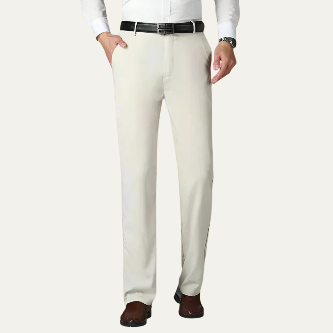 Mens Dress Trousers Tailored Straight Leg - BritishMode