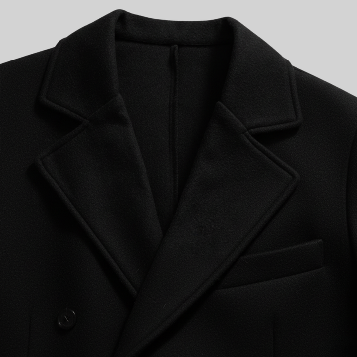 Mens Wool Overcoat Double-Breasted Fit