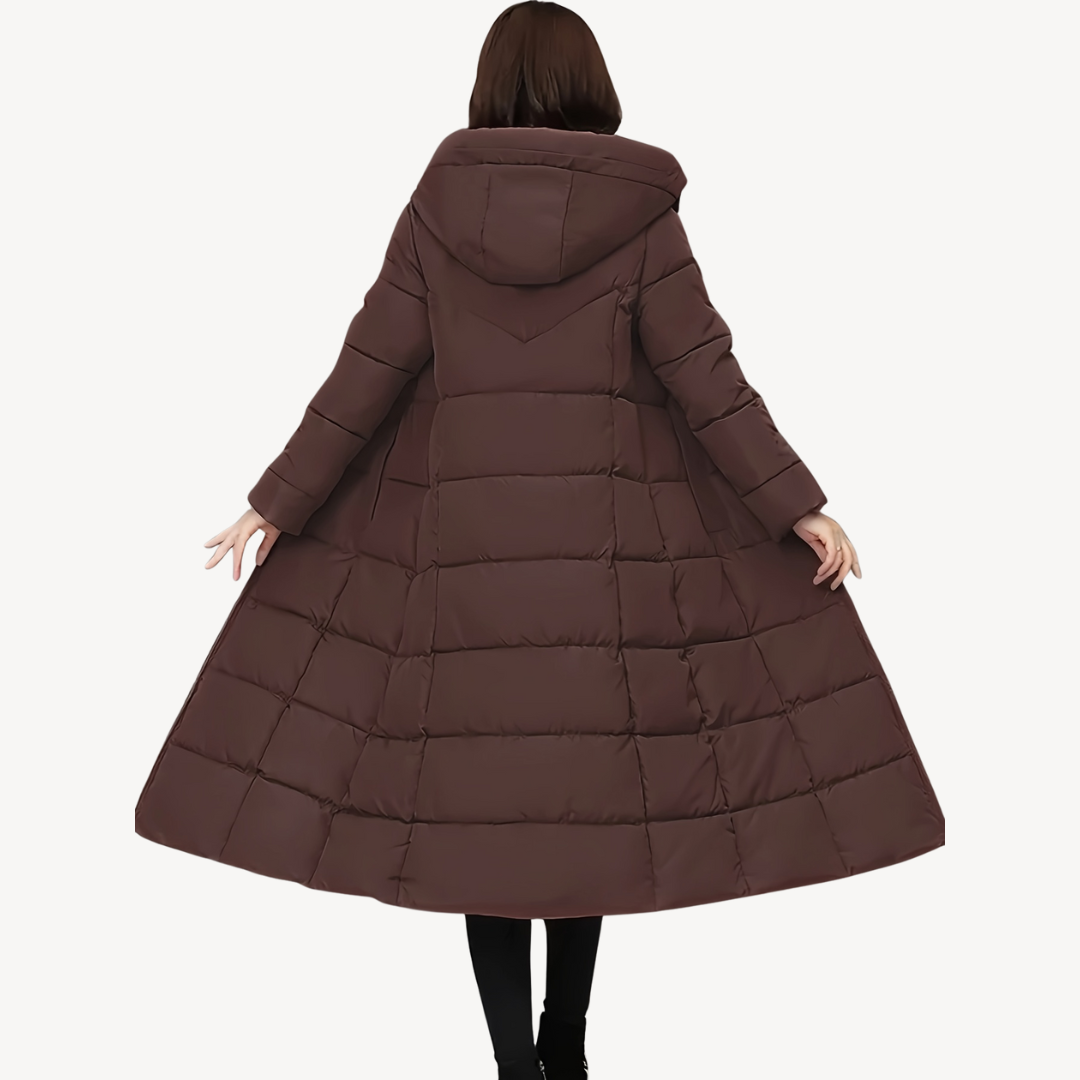 Womens Long Puffer Coat Insulated Hooded Style