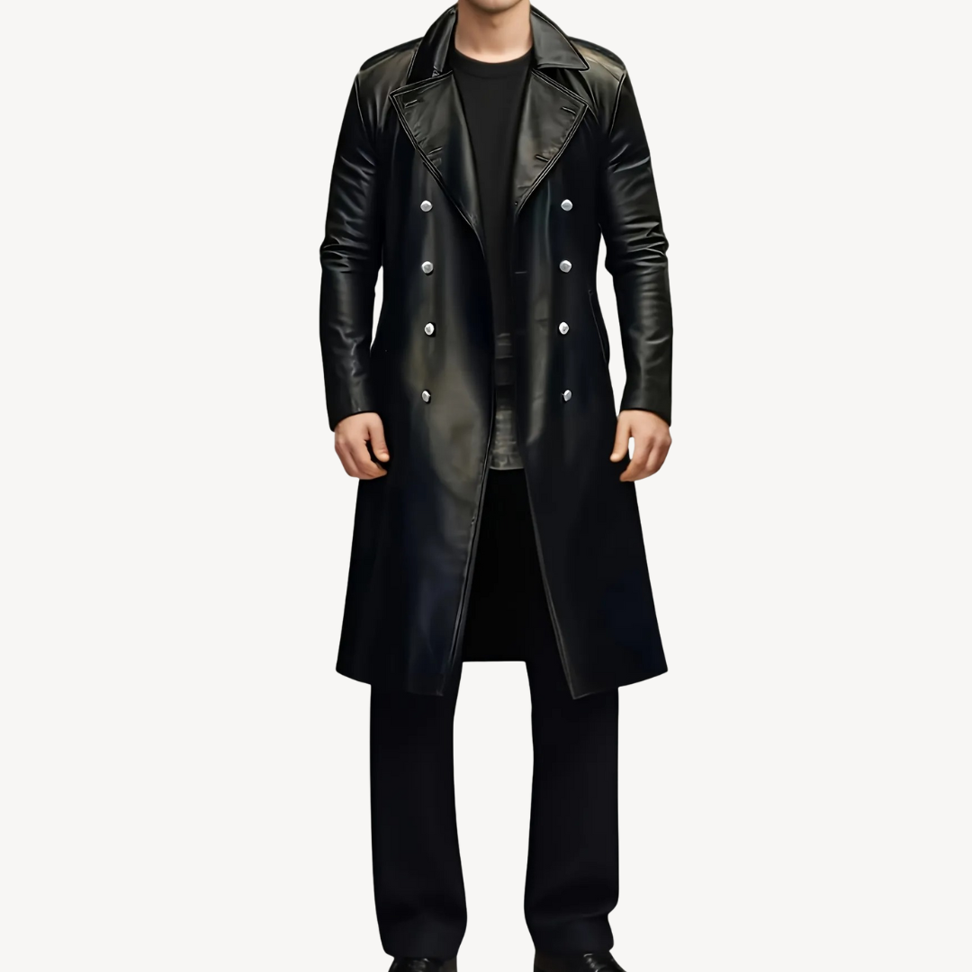 Mens Trench Coat Double-Breasted Classic Fit