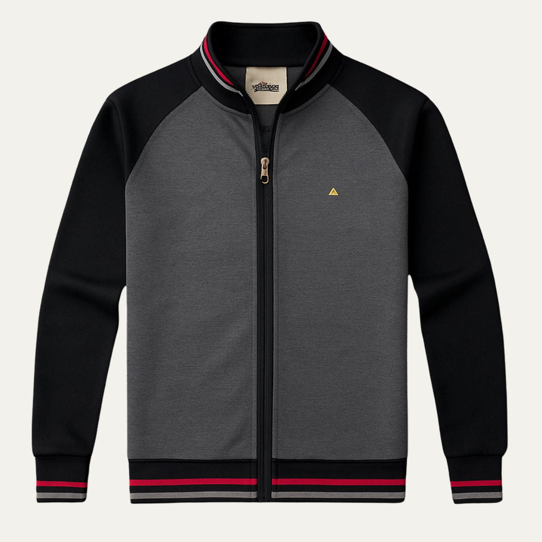 Mens Full Zip Jacket Raglan Sleeve Color Block