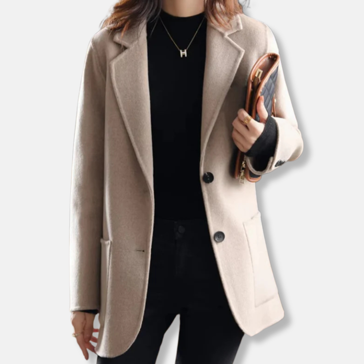 Womens Straight Fit Blazer Coat Button Front with Pockets