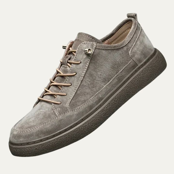 Mens Derby Sneakers Textured Suede Platform