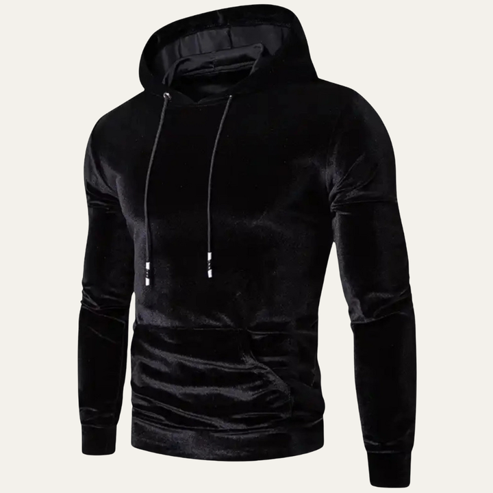 Mens Velvet Pullover Hoodie Kangaroo Pocket