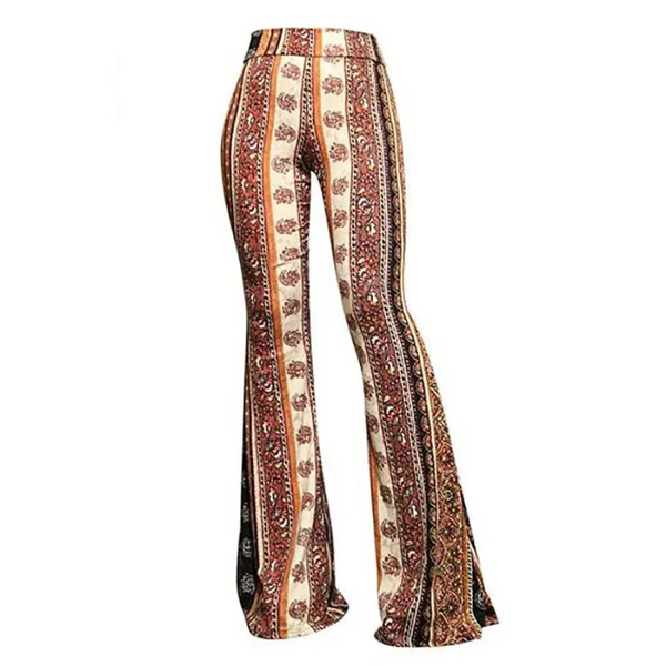 Womens Wide Leg Pants Printed Relaxed Fit