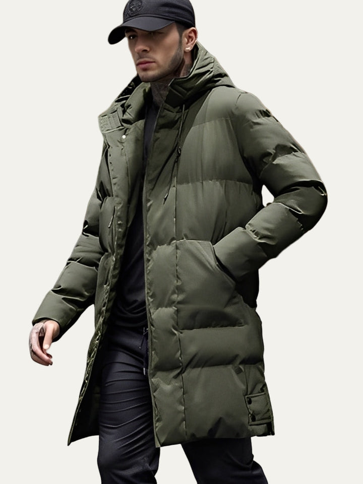Mens Quilted Puffer Parka Oversized Longline Fit