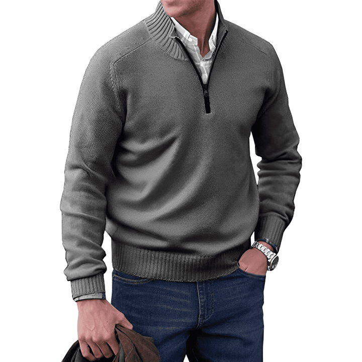 Mens Pullover Sweater Quarter Zip Classic Fit
