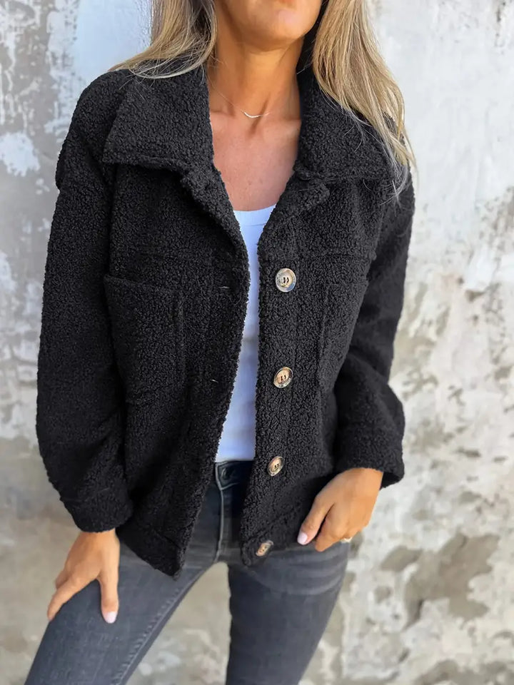 Womens Button-Down Coat Relaxed Fit