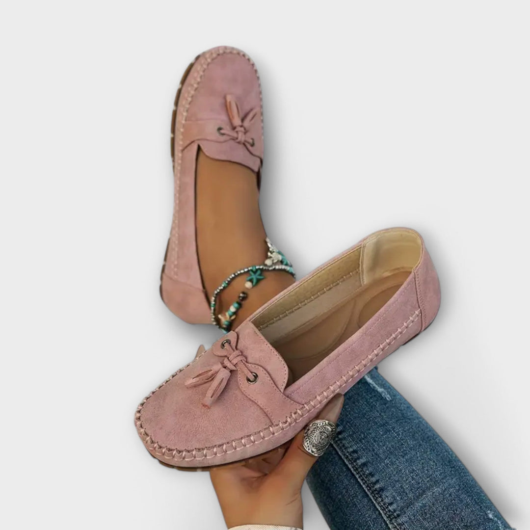 Womens Suede Loafer Flats Slip-On Tassel