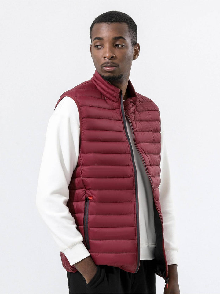 Mens High-Collar Gilet Lightweight Sleeveless Vest