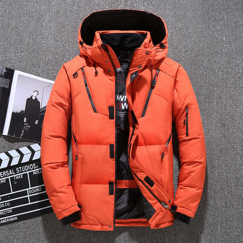 Mens Down Parka Jacket Waterproof Warm Hooded Outdoor