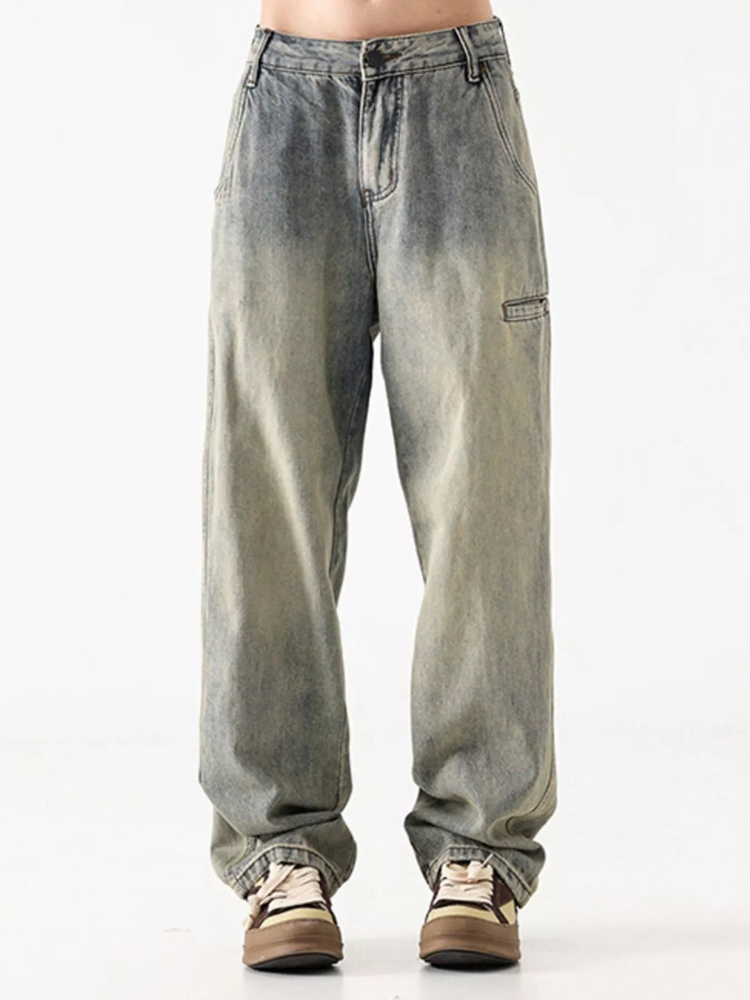 Mens Casual Jeans Relaxed Fit Washed - BritishMode