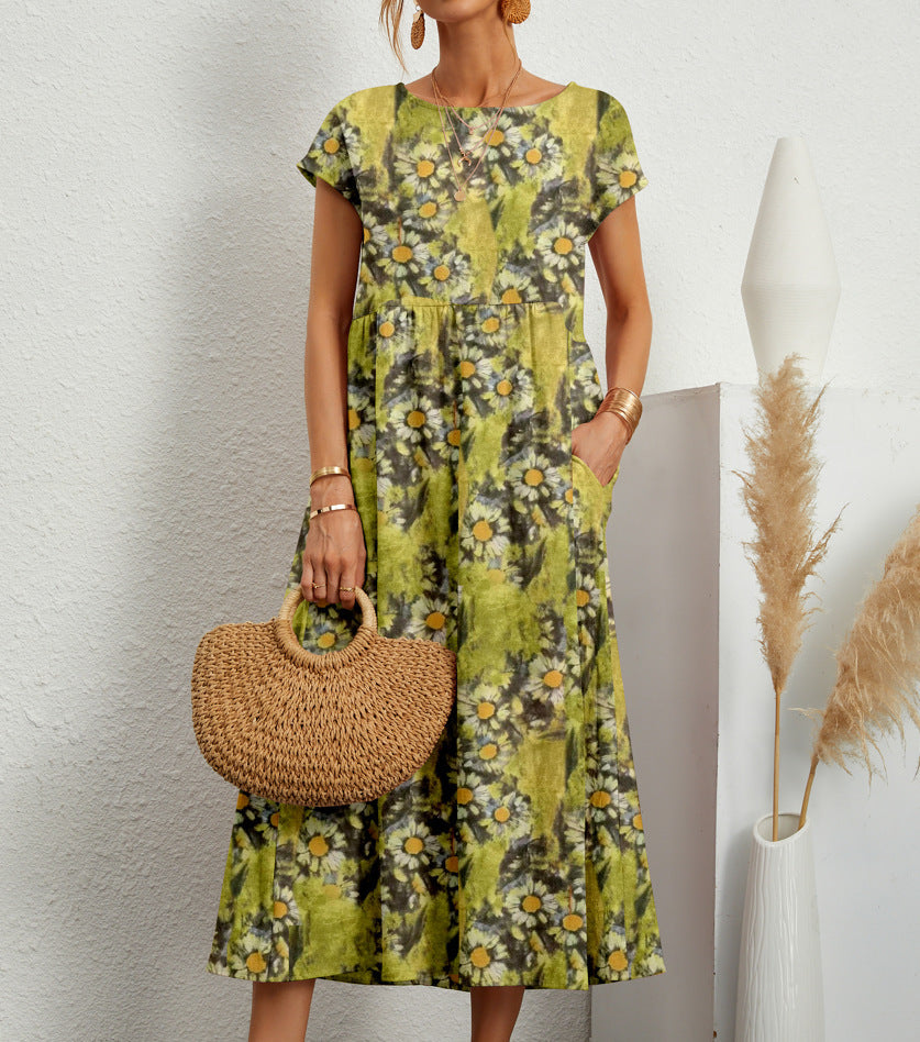 Womens Party Dress Floral Pattern Sleeveless Fit