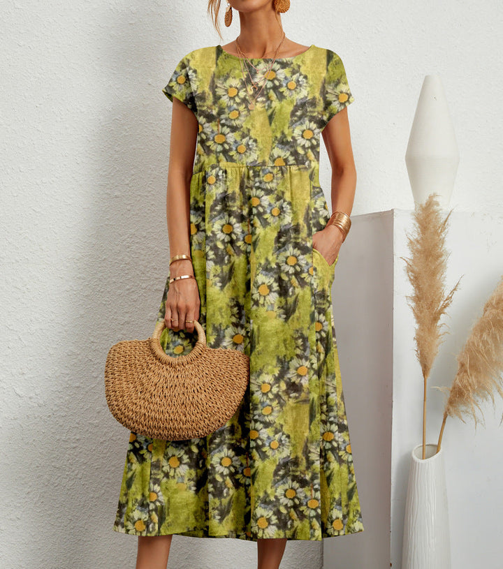 Womens Party Dress Floral Pattern Sleeveless Fit