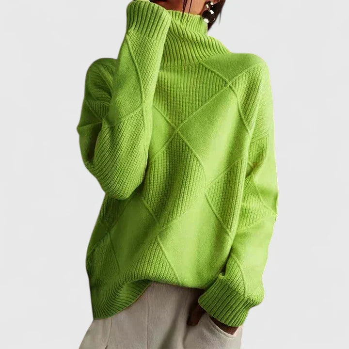 Womens Turtleneck Knit Sweater Long Sleeve