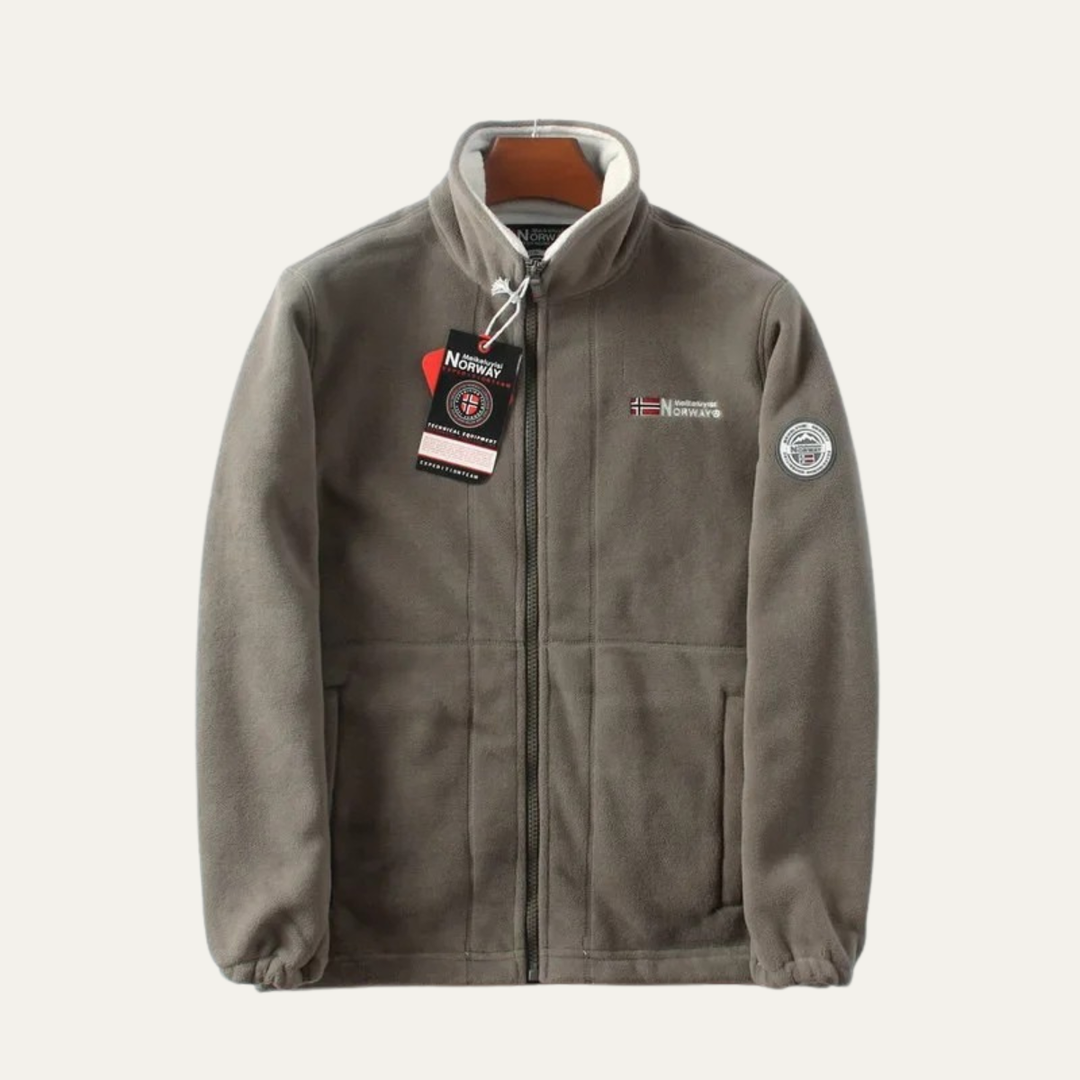 Mens Casual Fleece Jacket Sherpa Lined Zip-Up Warm - BritishMode