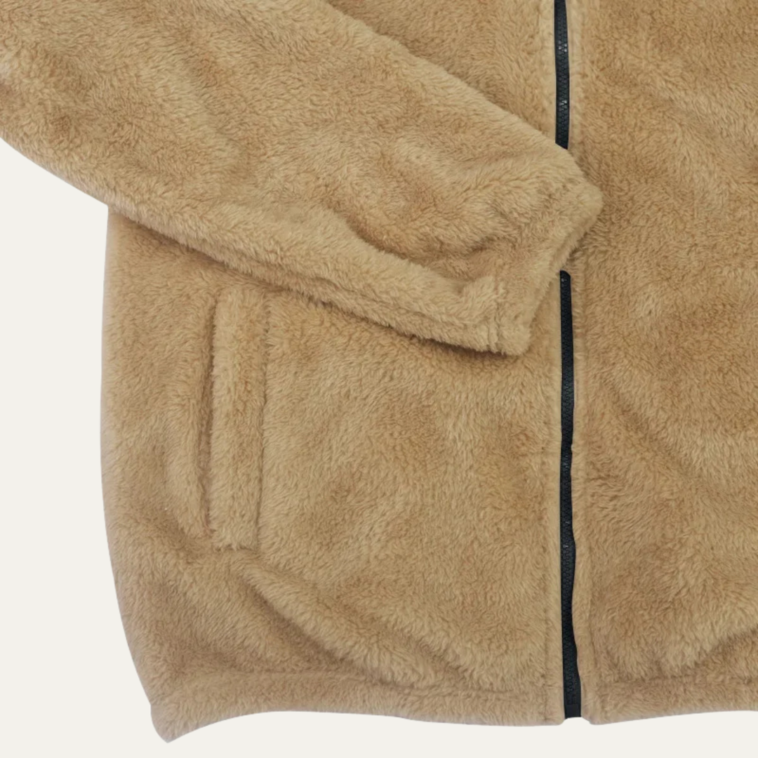 Mens Jacket Soft Plush Double-Sided Fleece Warm Fit