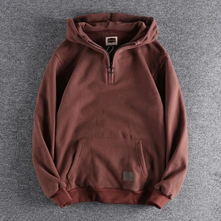 Mens Fleece Hoodie with Pouch Pocket Relaxed Fit