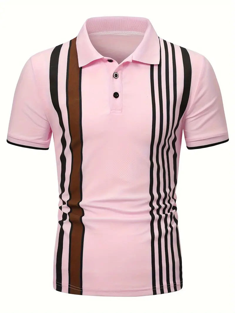 Mens Retro Stripe Cotton T-Shirt Regular Fit