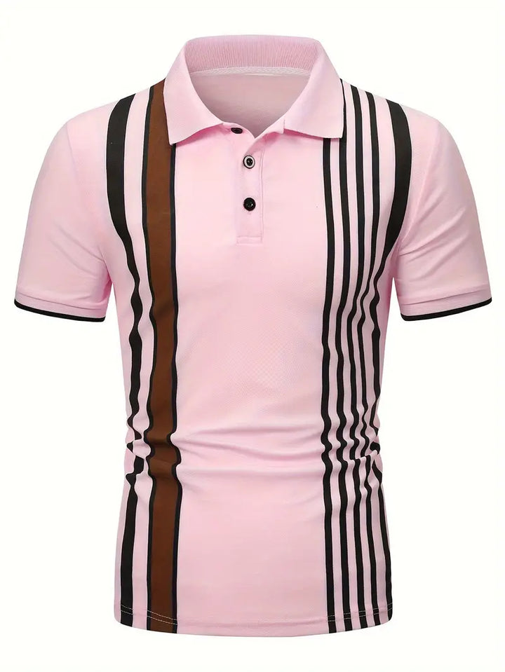 Mens Retro Stripe Cotton T-Shirt Regular Fit
