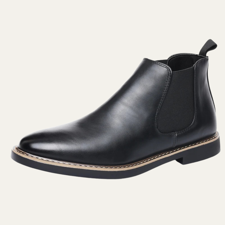 Mens Leather Chelsea Boots Slip-On Vintage Style - BritishMode