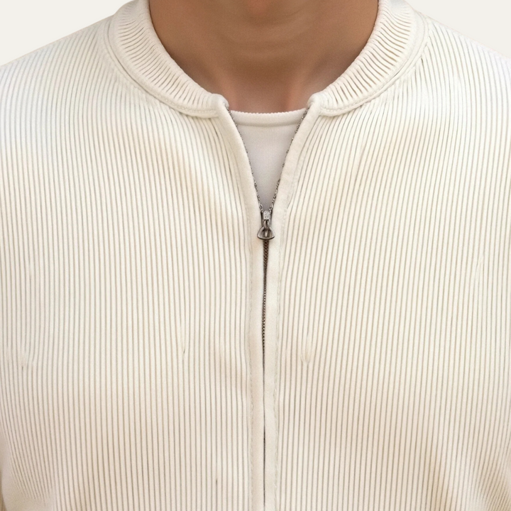 Mens Lightweight Knitted Cardigan Zip-Up