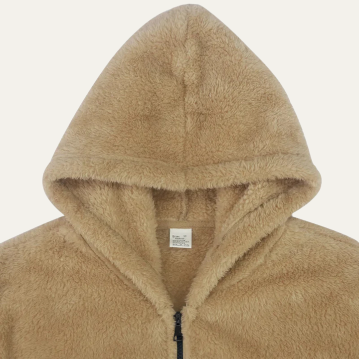 Mens Jacket Soft Plush Double-Sided Fleece Warm Fit