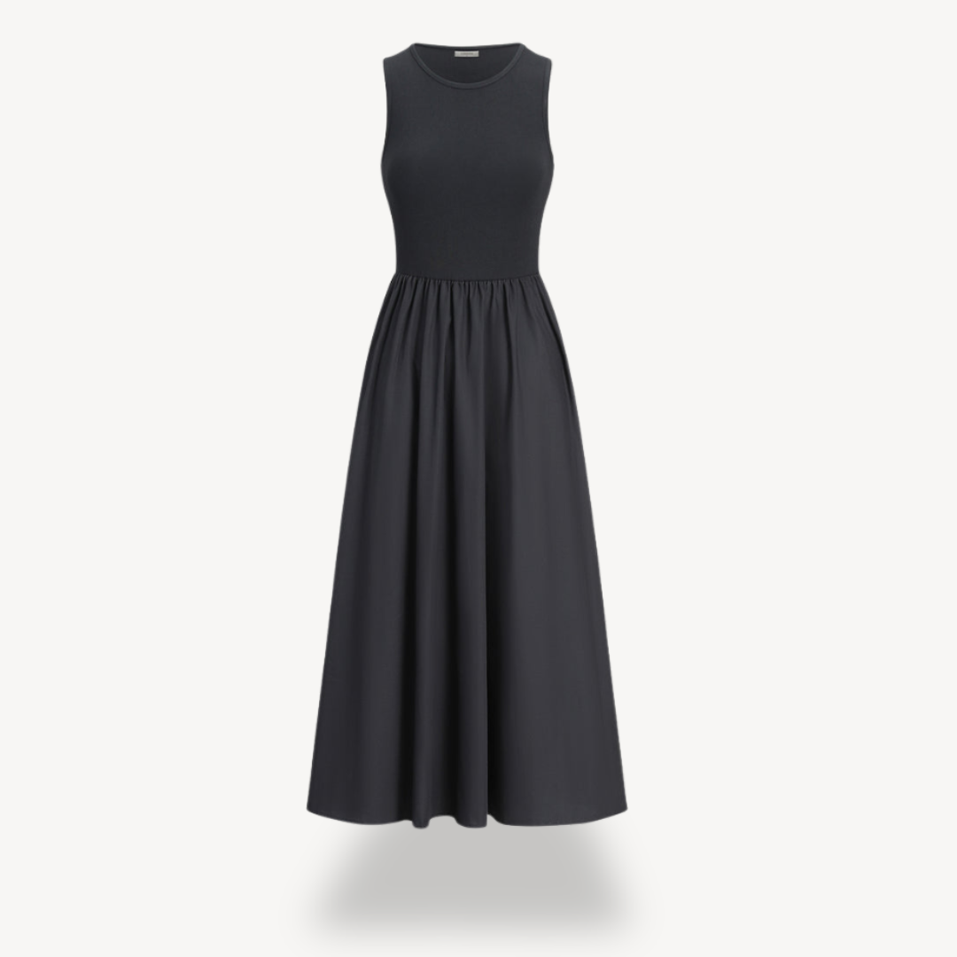 Womens Sleeveless Maxi Dress A-Line Fit