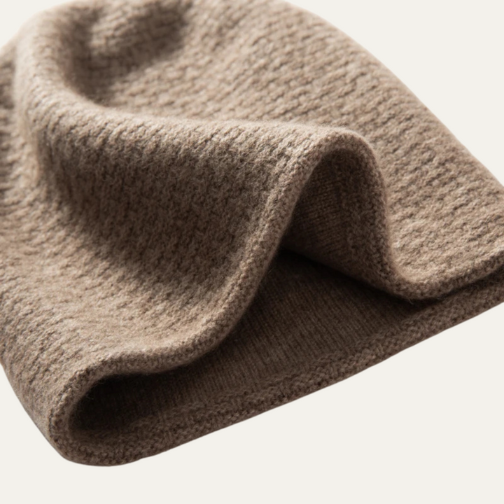 Unisex Ribbed Knit Cashmere Beanie Hat