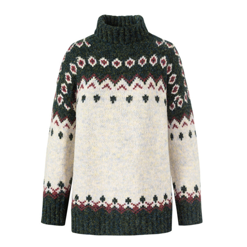 Womens Knit Sweater Cozy Nordic Style
