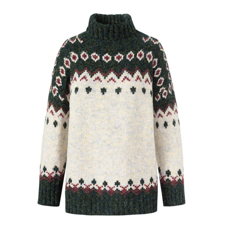 Womens Knit Sweater Cozy Nordic Style