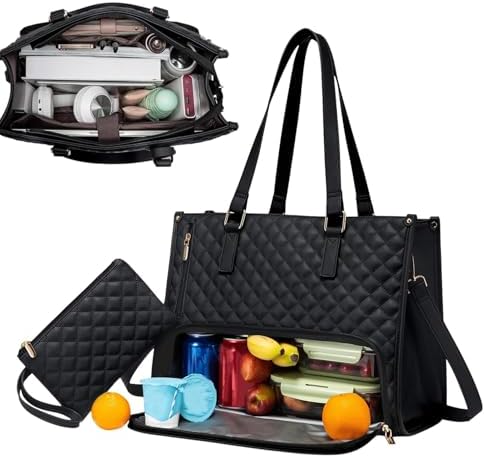 Unisex Insulated Lunch Tote with Laptop Compartment Work Travel - BritishMode