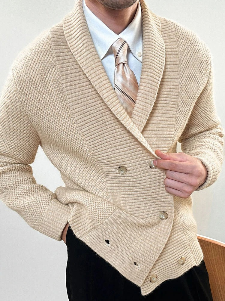Mens Cardigan Wool Shawl Collar Classic Fit - BritishMode