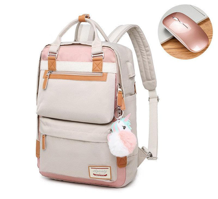 Womens Waterproof Backpack with 15.6-Inch Laptop Compartment