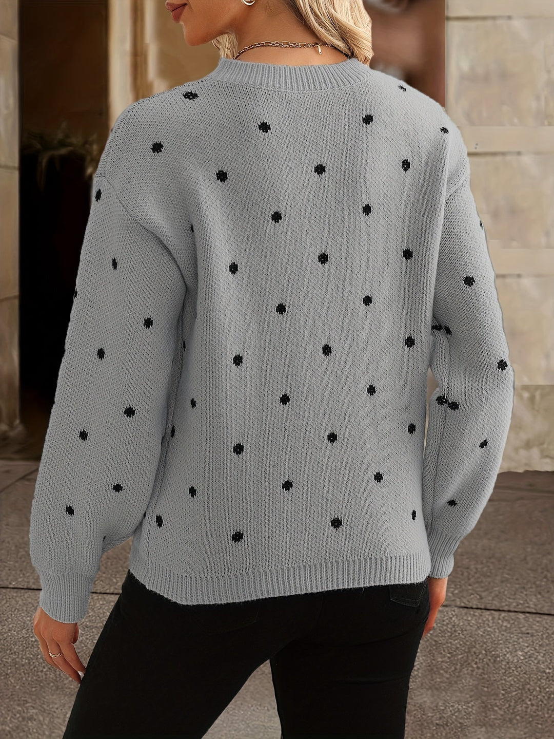 Womens Sweater Polka Dot Casual Comfortable Fit