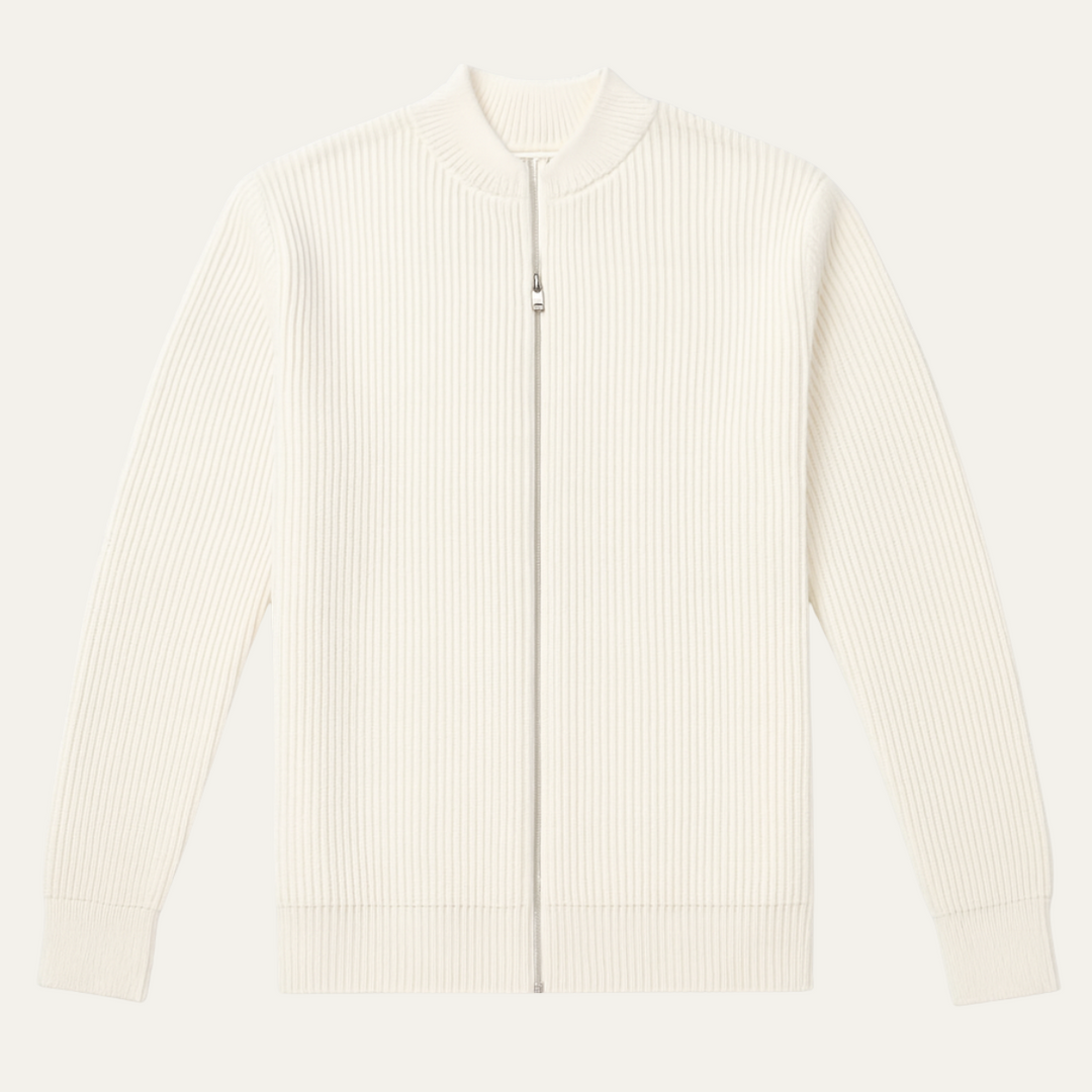 Mens Lightweight Knitted Cardigan Zip-Up - BritishMode