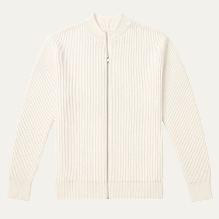 Mens Lightweight Knitted Cardigan Zip-Up - BritishMode