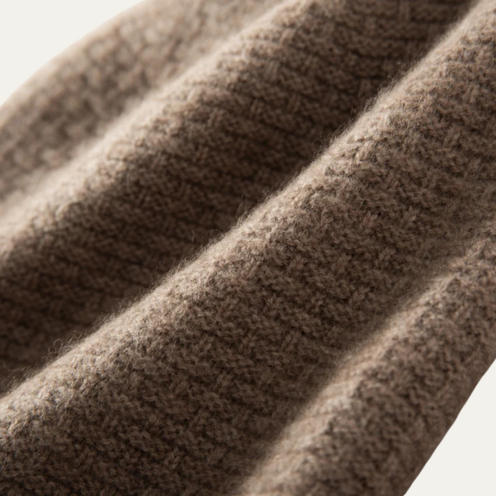 Mens Knit Beanie Minimalist Style Patch Detail